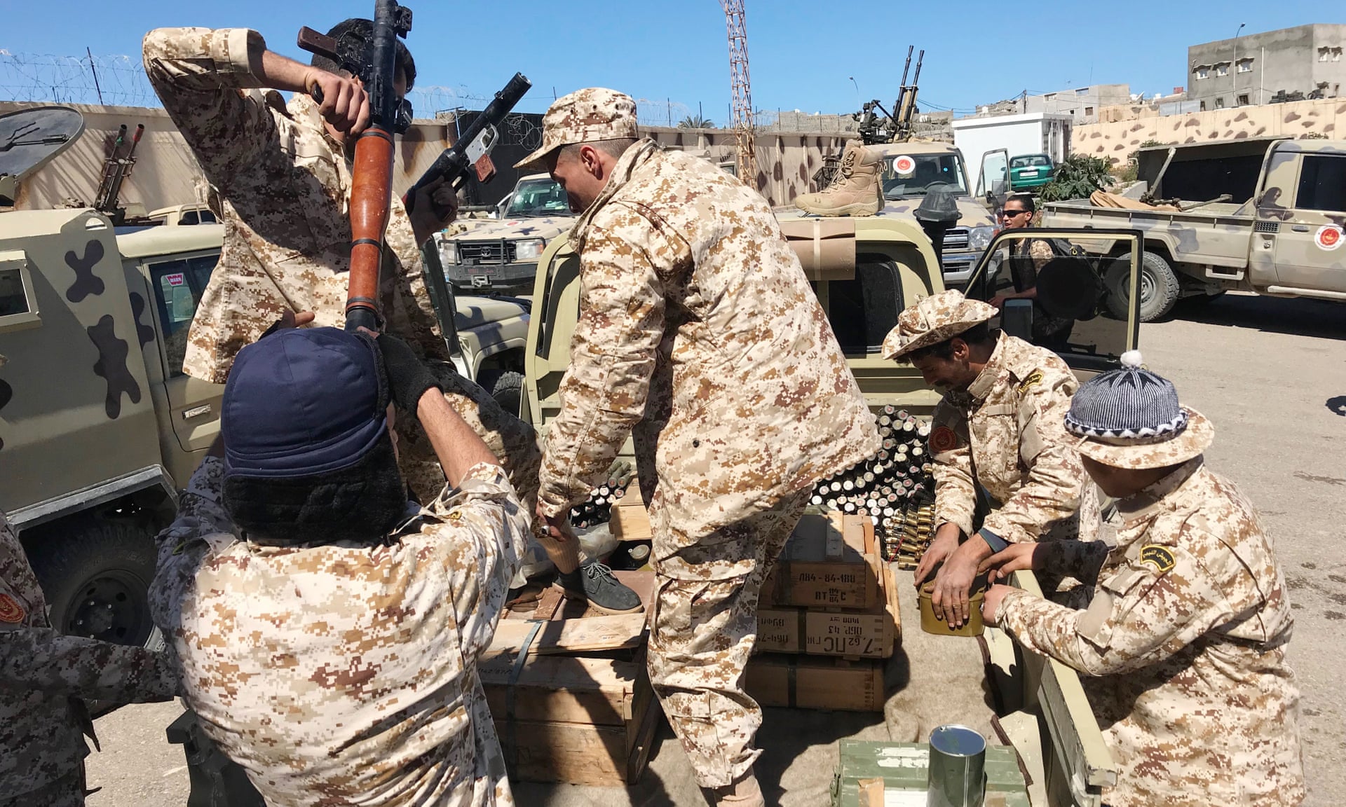 Libyan government forces prepare for an operation against Khalifa Haftar’s troops in Tripoli on Monday